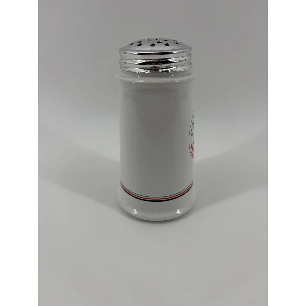 Vintage Himark Caffe Italia Ceramic Cheese‎ Shaker Retro Pizzeria White Red